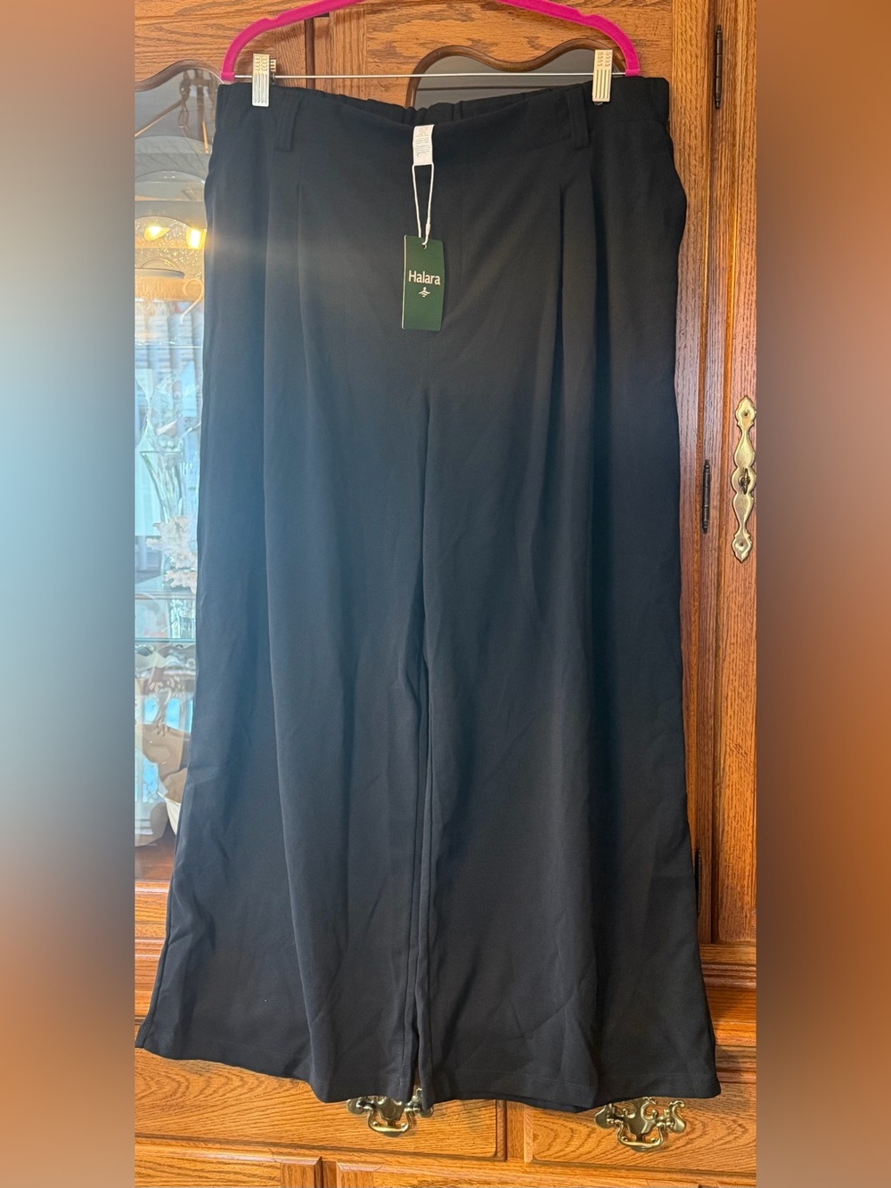 Halara 2X wide-leg black dress pants, NWT,